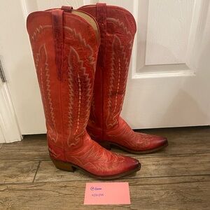 Lucchese Red Priscilla Boots